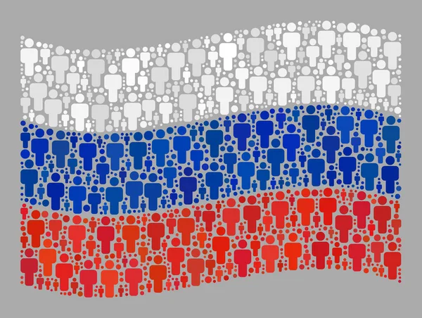 Dalgalanan Rusya Nüfusu - İnsan Simgeleriyle Kolaj