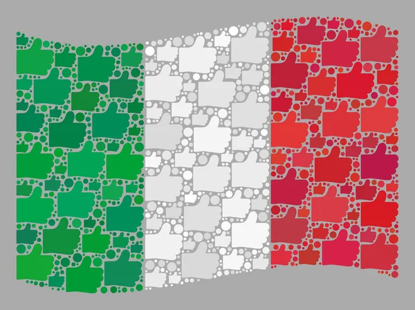 Ondeando la bandera de Elección Italia Collage con elementos similares — Vector de stock