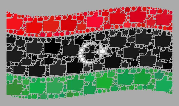 Flagge schwenkend - Collage aus ähnlichen Elementen — Stockvektor