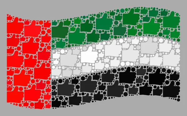 Waving Validation Flaga Zjednoczonych Emiratów Arabskich - Mozaika podobnych elementów — Wektor stockowy
