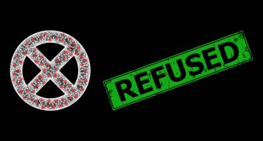 Desenli Reddedilen Mühür ve Ağ Girilmez Ağ Parlak Lekeli Ağ Ağı