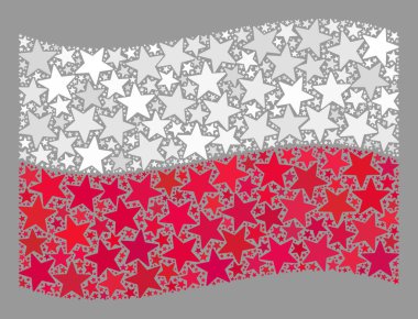 Dalgalanan Yıldız Polonya Bayrağı - Yıldızların Mozaiği