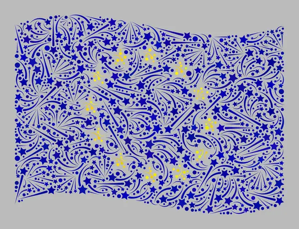 Drapeau du Carnaval de l'Europe - Mosaïque des étoiles du salut — Image vectorielle