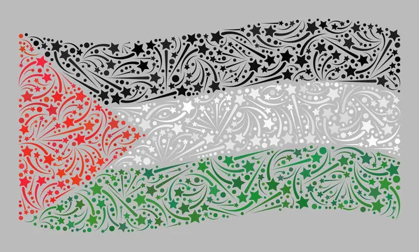 Bandeira da Palestina do Partido Ondular - Mosaico das Estrelas da Saudação — Vetor de Stock