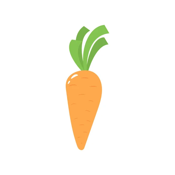 Иконка Моркови Выделена Белом Фоне Векторная Плоская Иллюстрация — стоковый вектор