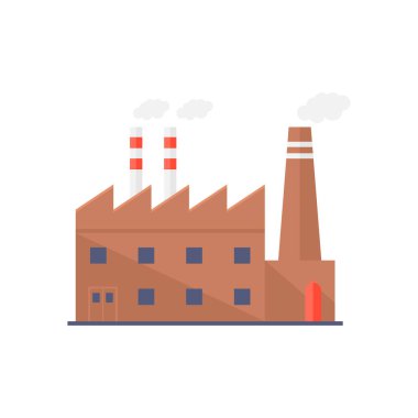 Beyaz arkaplanda fabrika izole simgesi.