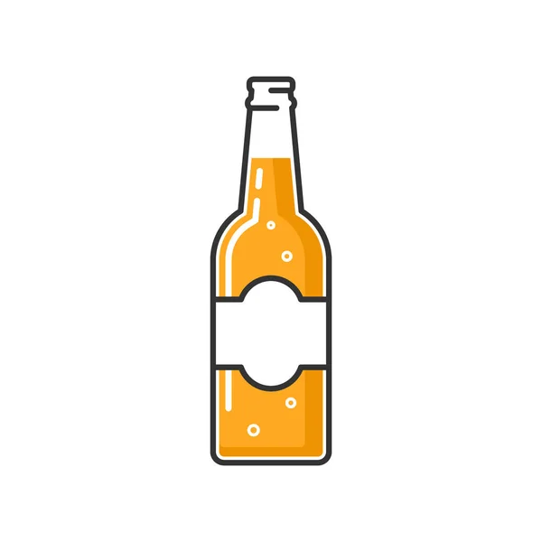 打开的啤酒瓶，白色背景隔离. — 图库矢量图片