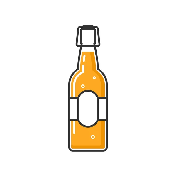 Botella de cerveza artesanal aislada sobre fondo blanco. — Vector de stock