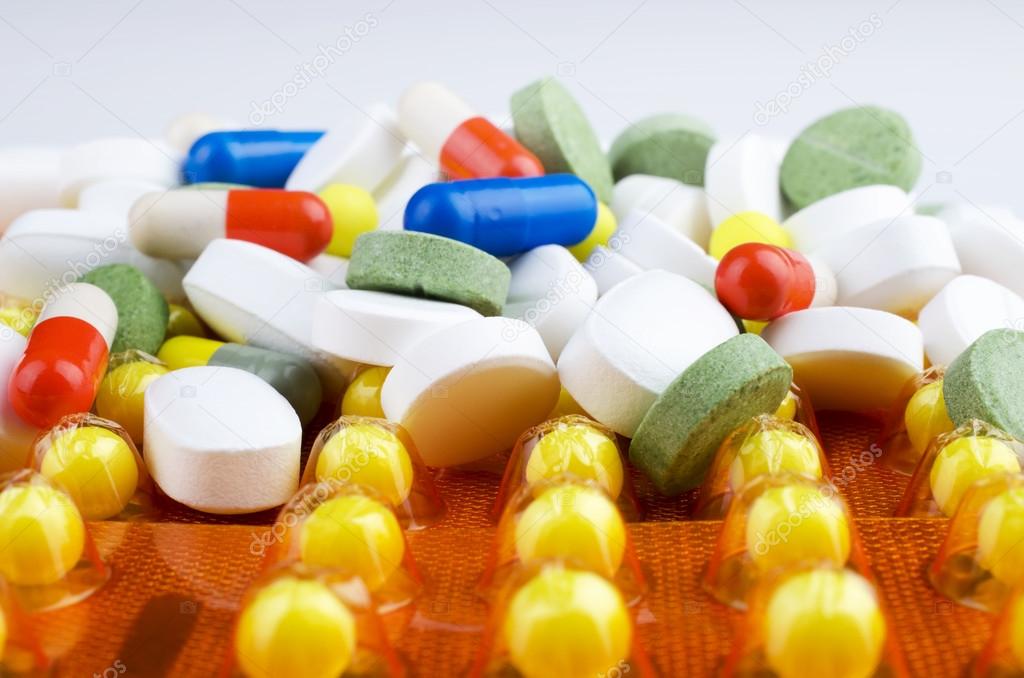 Heap of medicine pills