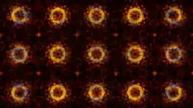 Siyah bir zemin üzerine parlak renkli şekiller dönüştürme.