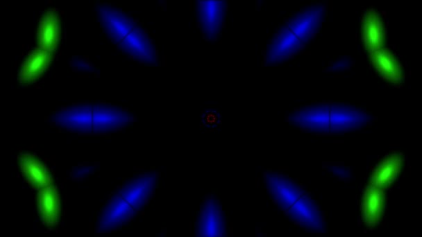 Movimiento y luces láser de colores parpadeantes en el fondo negro . — Vídeo de stock