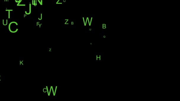 Grüne bewegte Buchstaben — Stockvideo