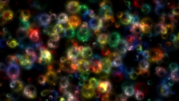 Bulles multicolores sur noir 