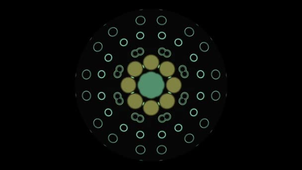 Caleidoscopio verde sobre negro — Vídeos de Stock