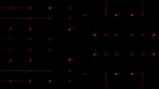 Red moving letters and lines — Stock Video