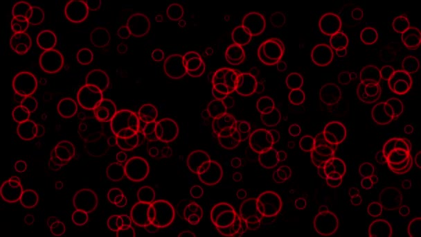 Círculos vermelhos e bolhas — Vídeo de Stock