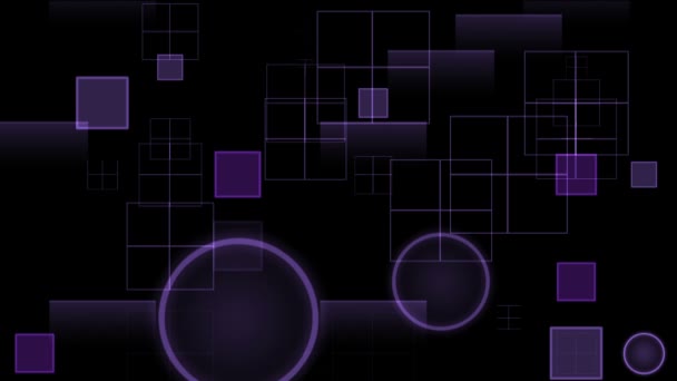 Flashing Purple circles and squares — Stock Video