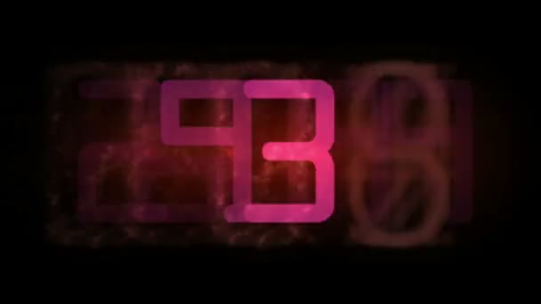 Close-up γρήγορα ροζ ψηφιακών αριθμών — Αρχείο Βίντεο