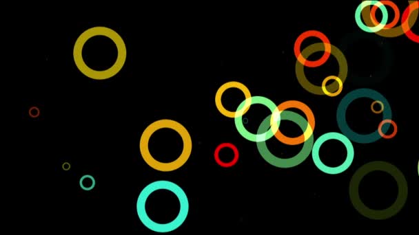 Multi-gekleurde glinsterende cirkels — Stockvideo