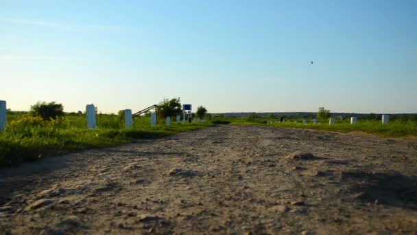 Landstraße im Feld — Stockvideo