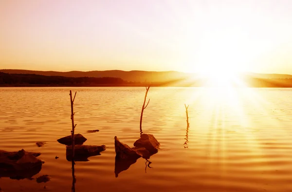 Večerní jezero — Stock fotografie