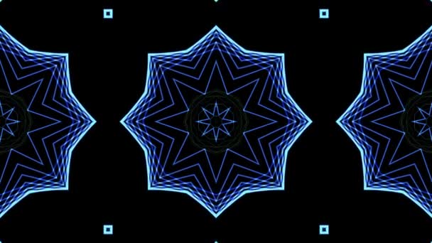 Modré čáry kaleidoskop — Stock video
