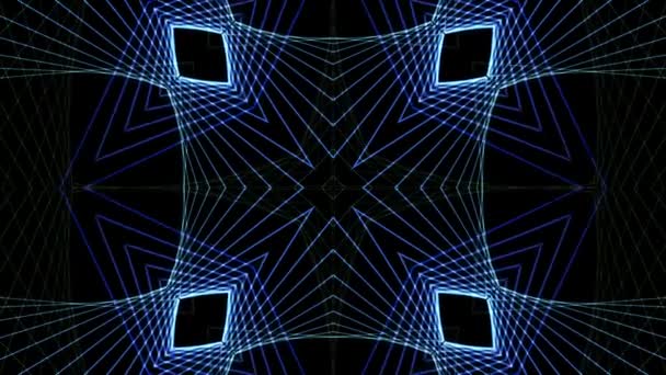 Blue lines motions kaleidoscope — Stock Video