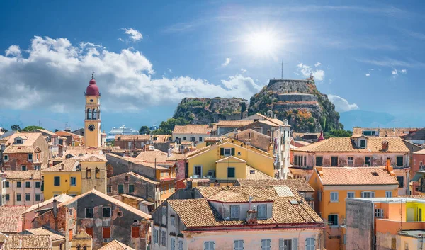 Kerkyra Korfu Adasının Başkenti Yunanistan Eski Şehir Manzarası — Stok fotoğraf
