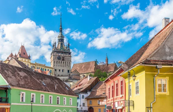 Paisaje Con Ciudad Medieval Sighisoara Transilvania Rumania — Foto de Stock