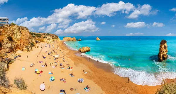 Paisaje Con Playa Doña Ana Costa Del Algarve Portugal — Foto de Stock