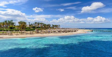 Landscape with beach in Port Ghalib, Marsa Alam, Egypt clipart