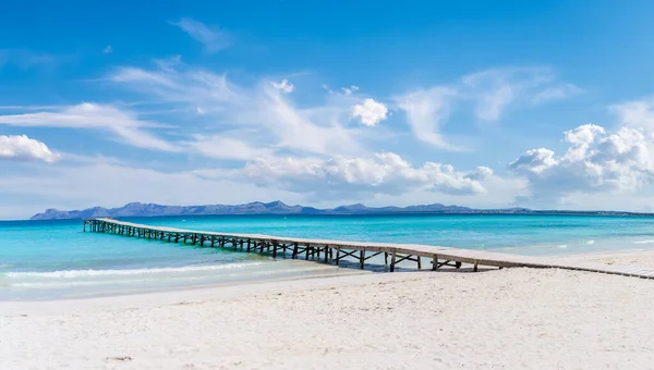 Landschaft Mit Strandpromenade Der Küste Von Platja Muro Der Bucht — Stockfoto