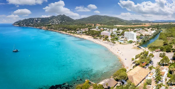 Uitzicht Vanuit Lucht Baai Van Canyamel Mallorca Spanje — Stockfoto