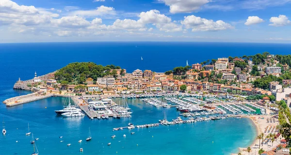 Porte Soller Havadan Görünüşü Mallorca Adası Spanya — Stok fotoğraf