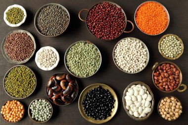 Fasulye mercimek ve bezelye.