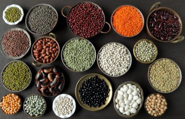 Fasulye mercimek ve bezelye.