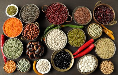 Fasulye mercimek ve bezelye.