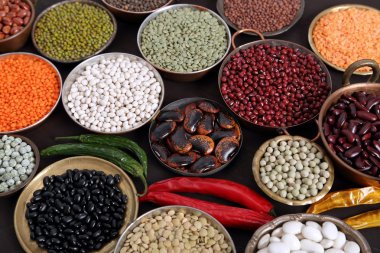 Fasulye mercimek ve bezelye.