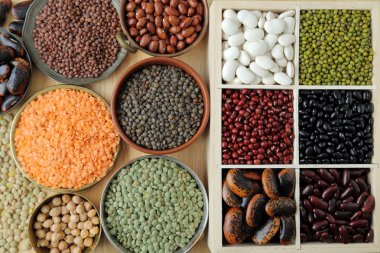 Mercimek, bezelye ve fasulye.