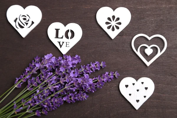 Lavender and heart. — Stock Photo, Image