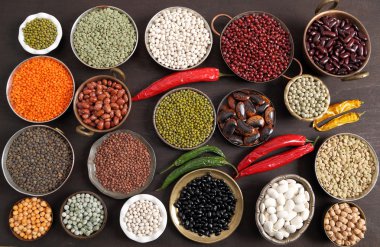 Fasulye mercimek ve bezelye.