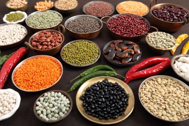 Fasulye mercimek ve bezelye.