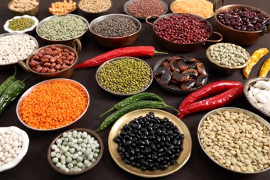 Fasulye mercimek ve bezelye.