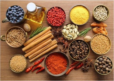 baharatlar ve otlar.