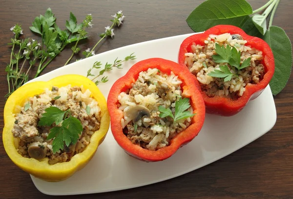 Deliciosos pimentos recheados — Fotografia de Stock