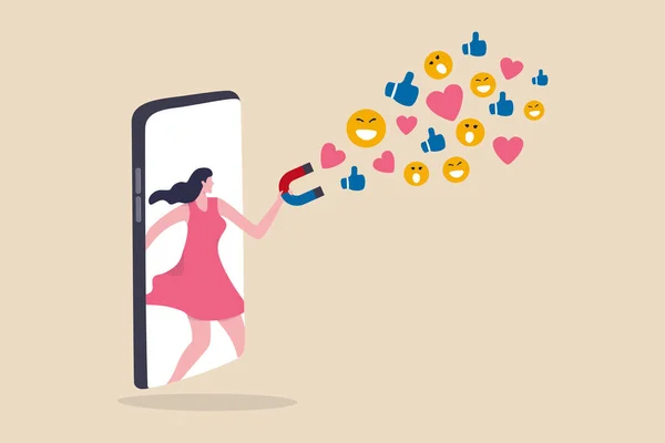 Маркетинг Впливу Цифрові Соціальні Медіа Маркетингової Кампанії Або Рекламної Концепції — стоковий вектор