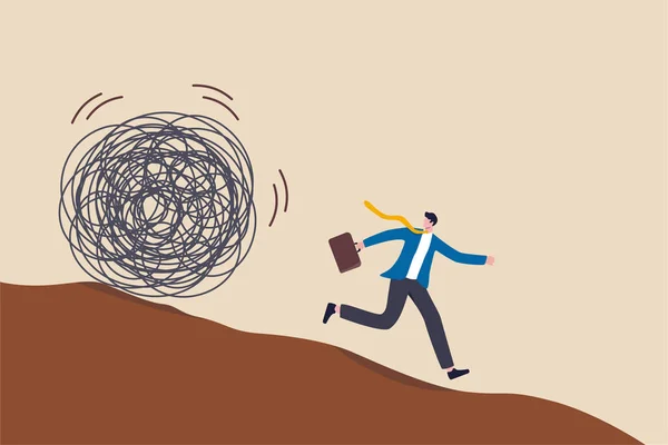 Run Away Trouble Avoid Working Stress Conflict People Escape Financial Vector Graphics