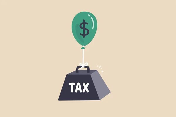 Vergi Yükü Zenginlik Birikimi Konsepti Vergilendirme Sorunu Dolar Işaretli Yeşil — Stok Vektör