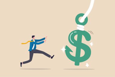 Finansal dolandırıcılık, yasadışı yatırım dolandırıcılığı ya da dolandırıcılık açgözlü insanların konseptinden para çalmak, aç gözlü iş adamı para yakalamak için koşuyor..