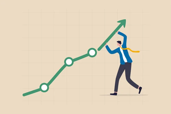 Carrière Groei Bedrijfsprestaties Aandelenmarkt Stijgt Van Economisch Herstel Concept Zakenman — Stockvector